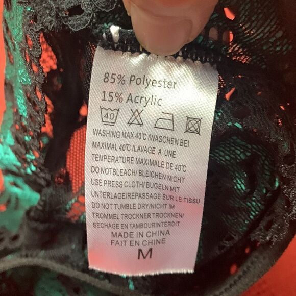 Avidlove Lace Bralette Black/green Mylar Sz M NWOT - Picture 4 of 5